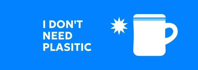 Promotional design with a mug illustration