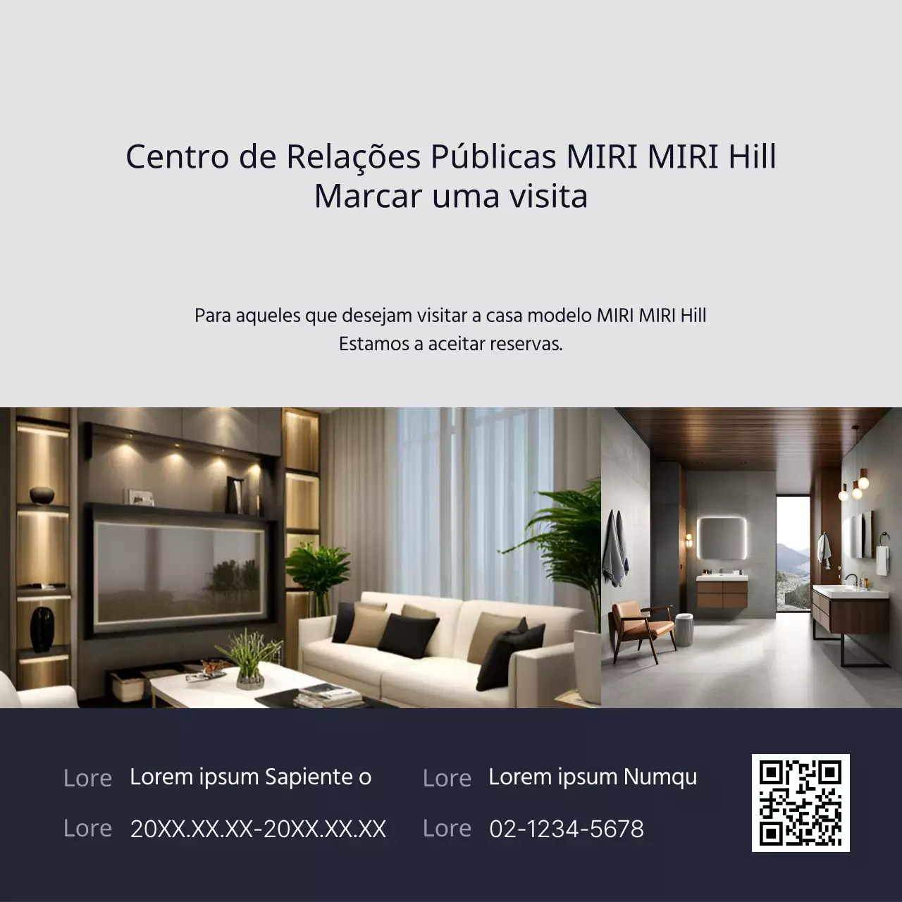 Promover visitas à casa-modelo moderna azul-marinho