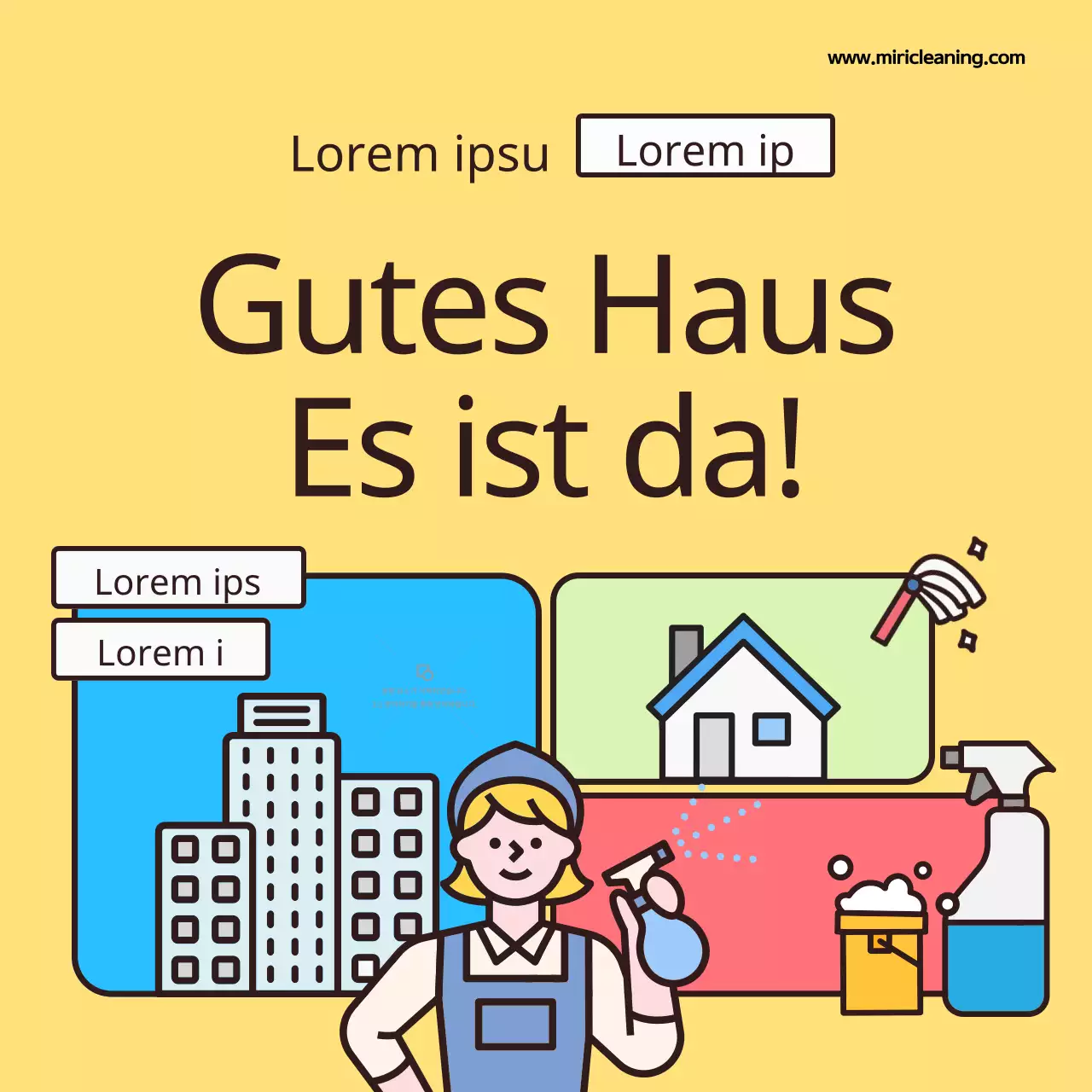 Werben Sie für Ihr gelbes, hübsches Reinigungsunternehmen