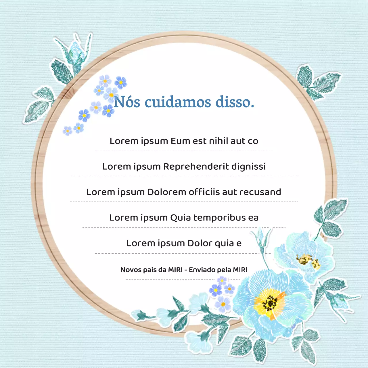 Papel de carta de agradecimento natural em azul claro e verde