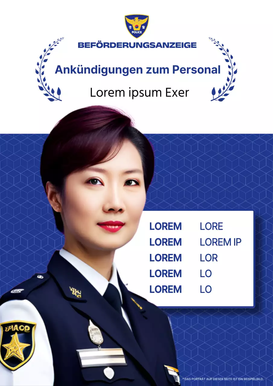 Eine einfache Grußbotschaft in Marineblau und Weiß