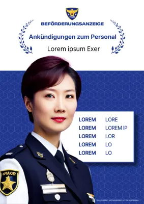 Eine einfache Grußbotschaft in Marineblau und Weiß