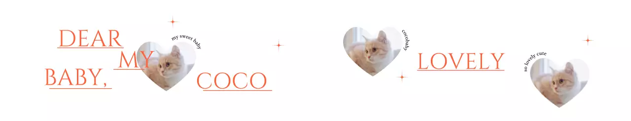 Merchandise menggemaskan dengan foto hati kucing dan kilau merah