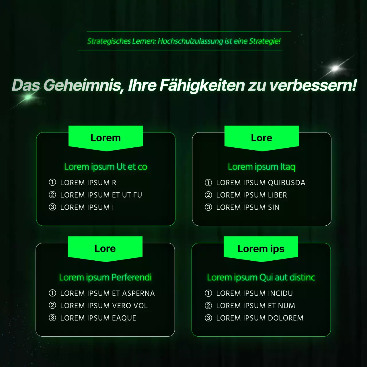Neonfarbene, cyberartige Werbung für eine High School SAT Prep School