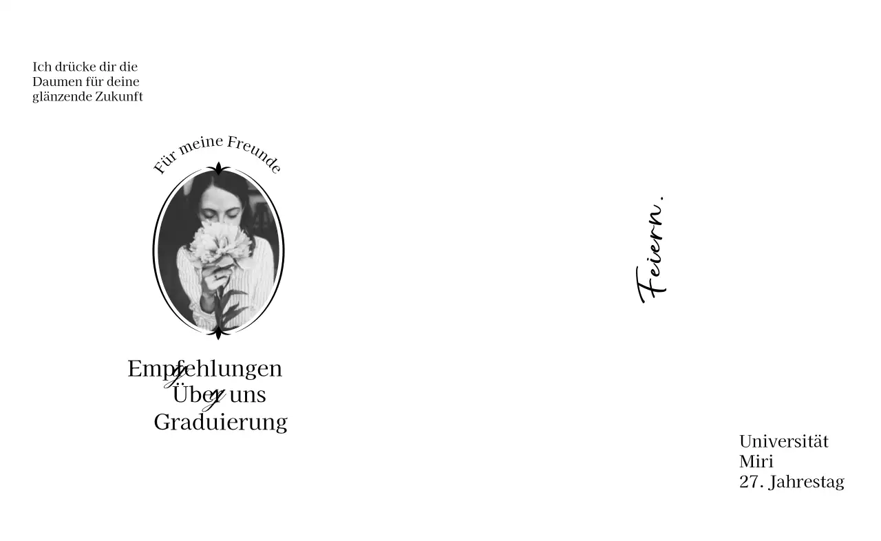 Abschlussfeier mit stilvollem Touch mit Blumen und Fotos