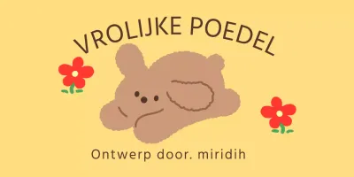 Schattige, conceptuele persoonlijke merchandise met puppy-illustraties en bloemen