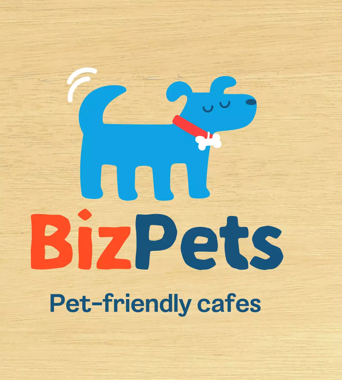 Promosi Kafe Anak Anjing Lucu Biru Sederhana