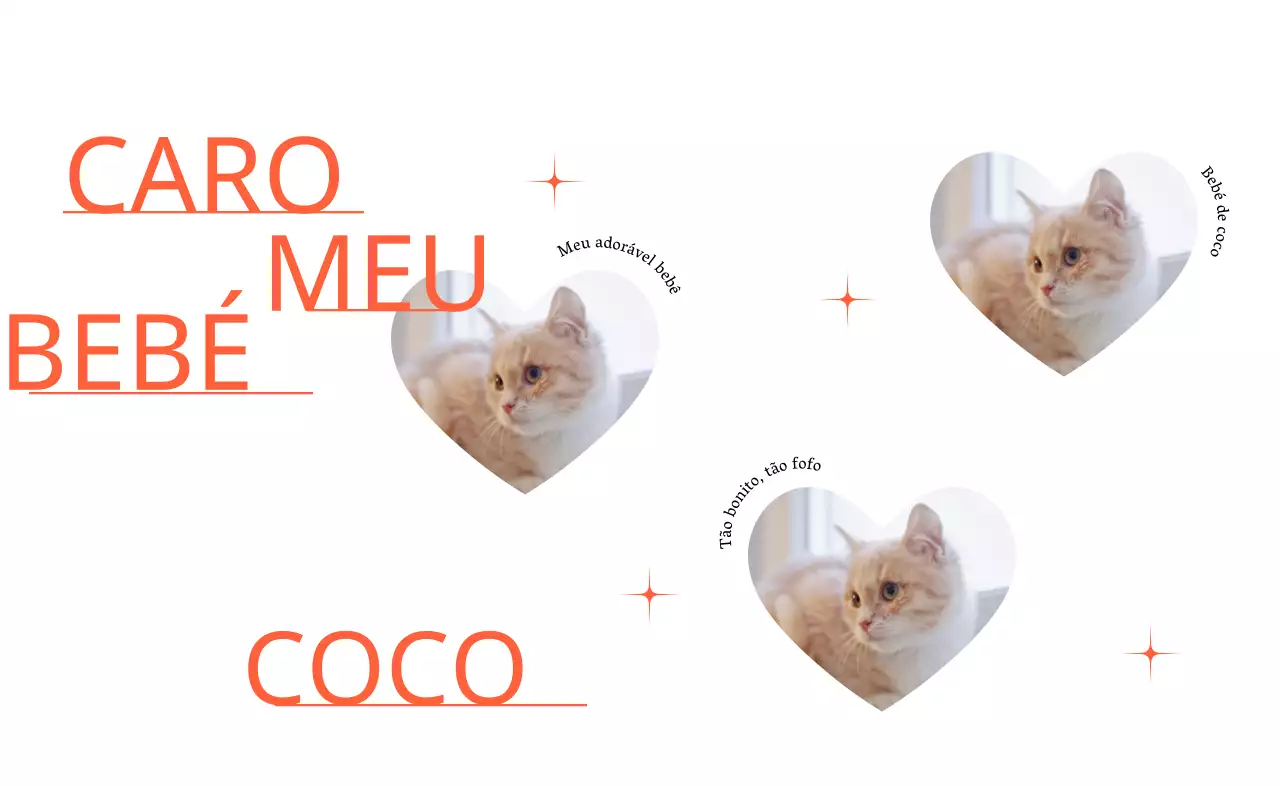 Adorável mercadoria com fotografias de corações de gatos e purpurinas vermelhas