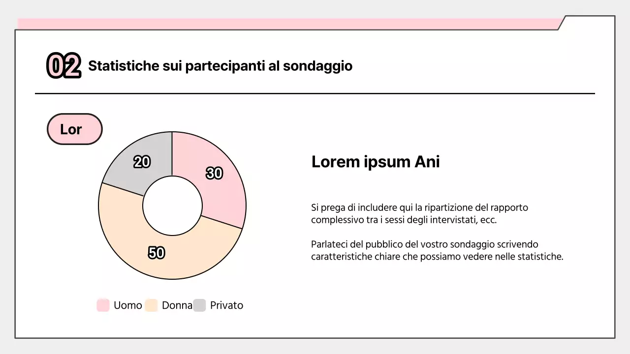 Rapporto sui risultati del sondaggio rosa semplice