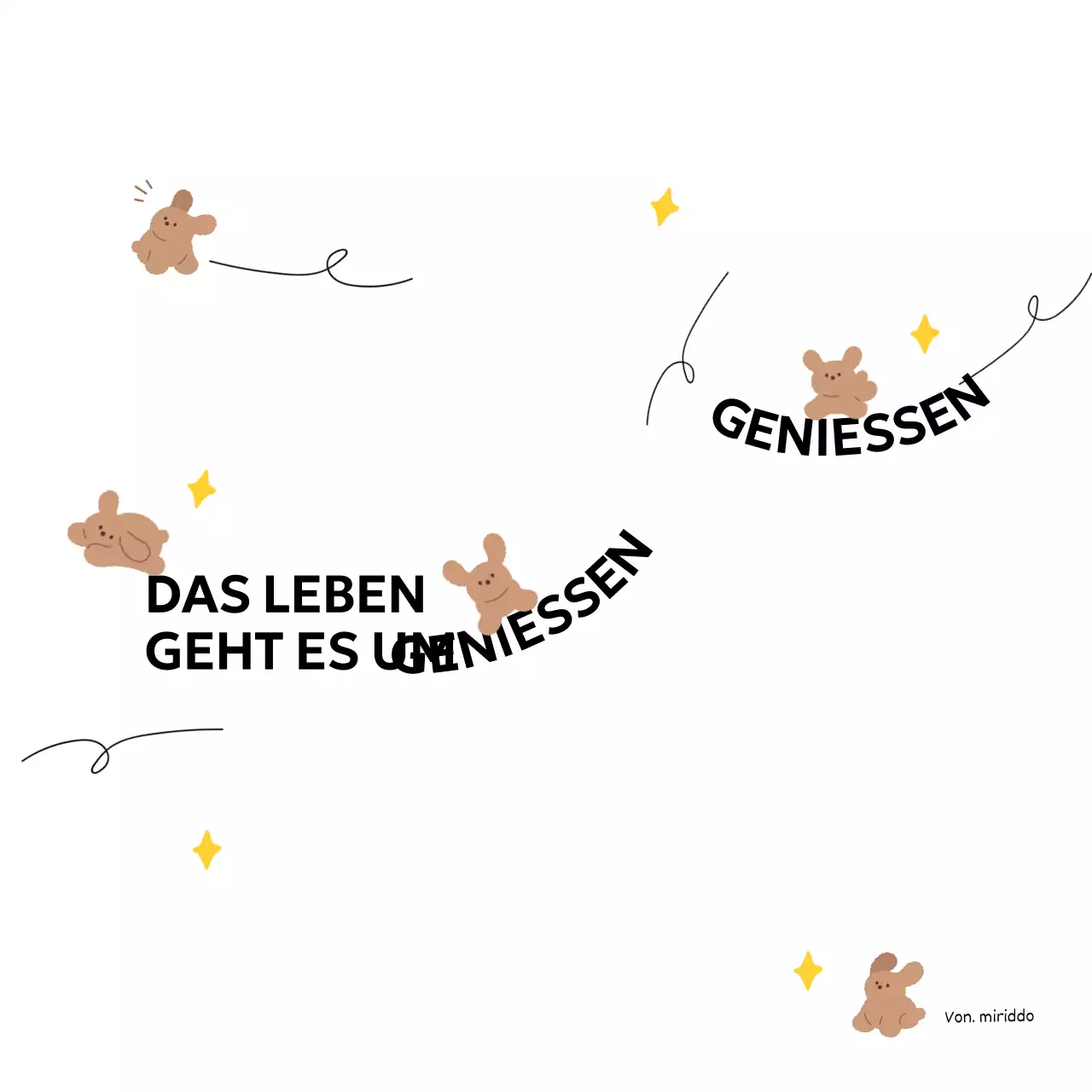 Eine Kombination aus Zeichnungslinien und Text mit niedlichen Welpenbildern Personalisierte Waren