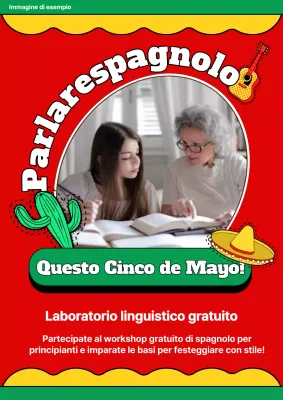 Lezione di spagnolo kitsch rosso e giallo Pubblicità