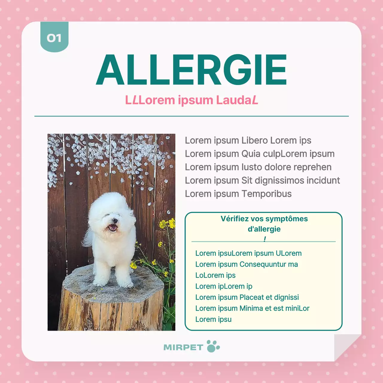 Promouvoir la santé des animaux de compagnie en rose et menthe