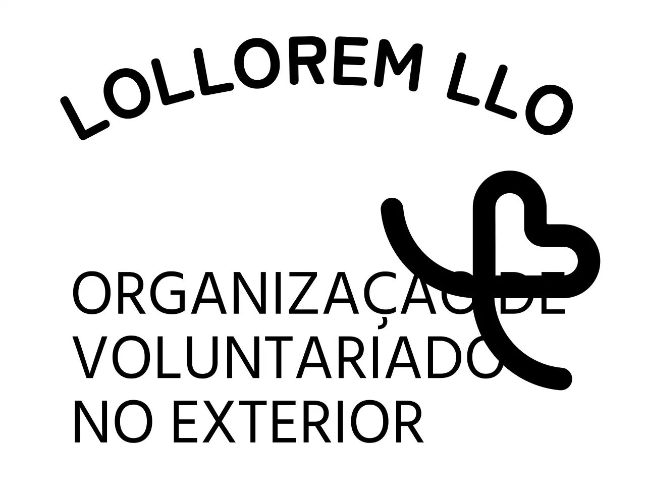 Um conceito simples para uma organização de voluntários com uma ilustração de um coração