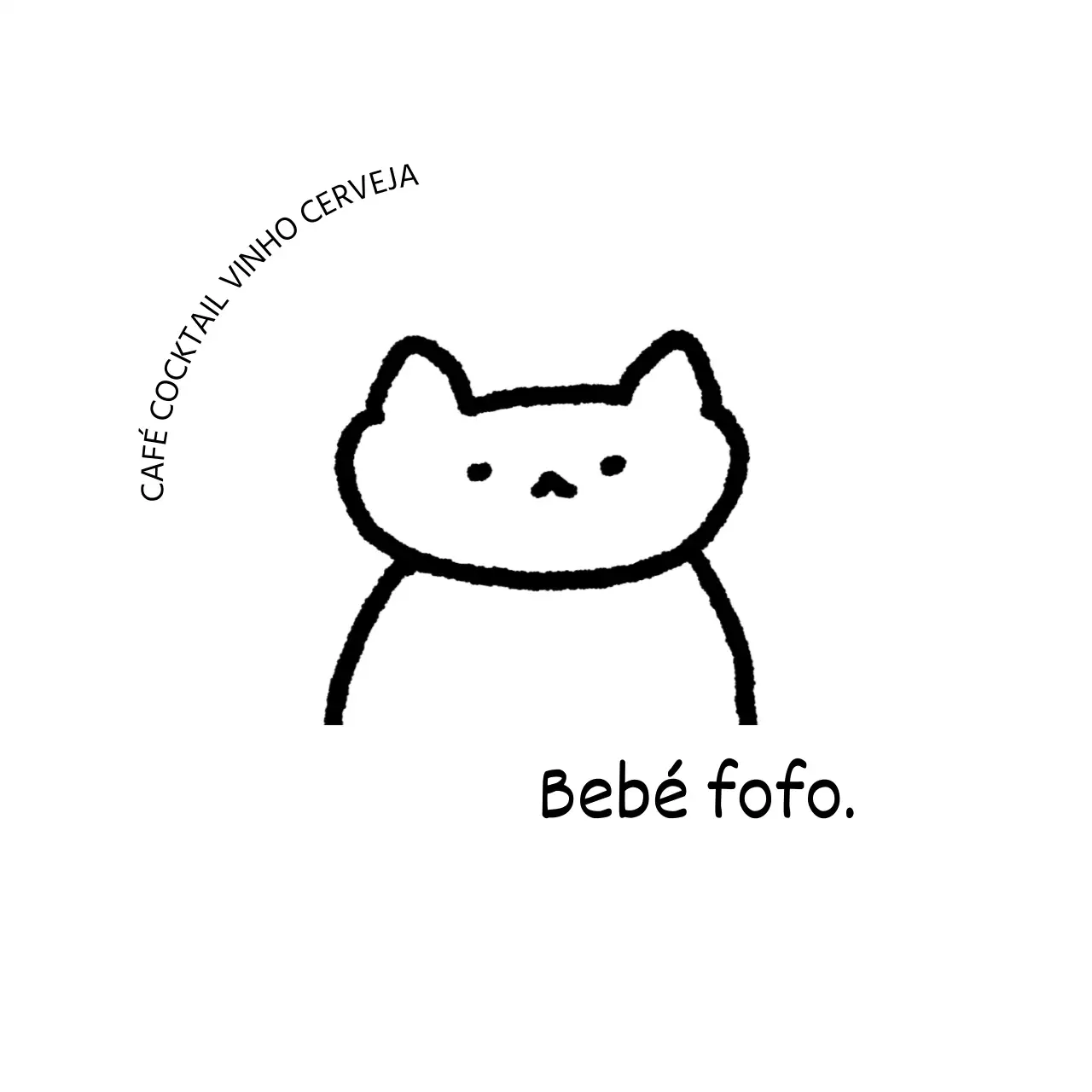 Um café com impressões de mãos de gatos giros e tipos de desenho