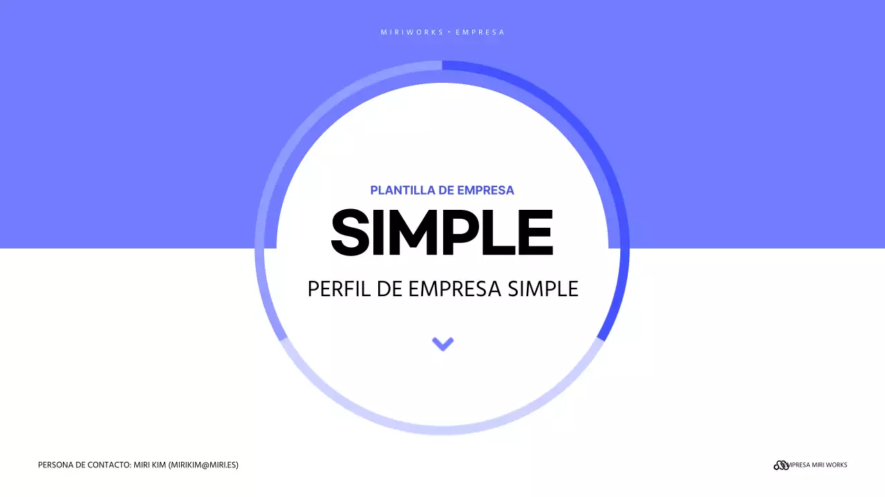 Una sencilla carta de presentación de empresa en azul y malva