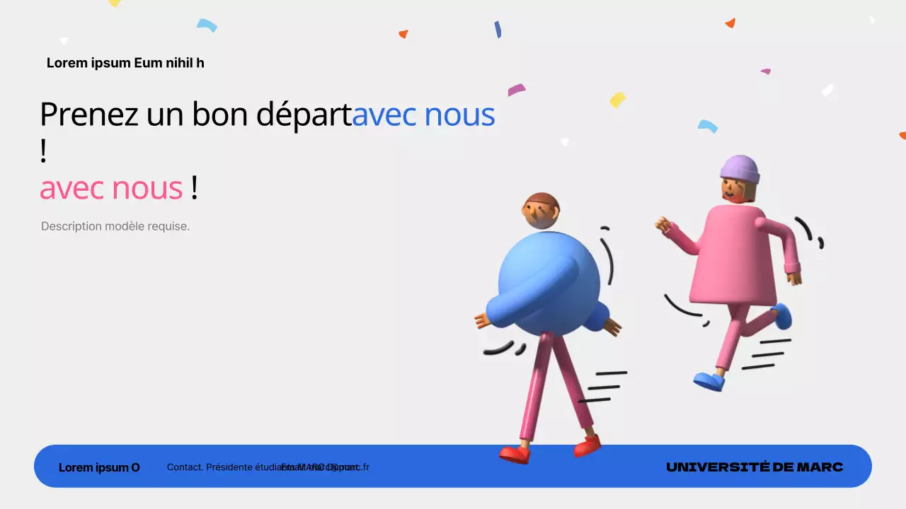 Un simple rapport d'orientation des nouveaux étudiants de l'université en bleu et rose