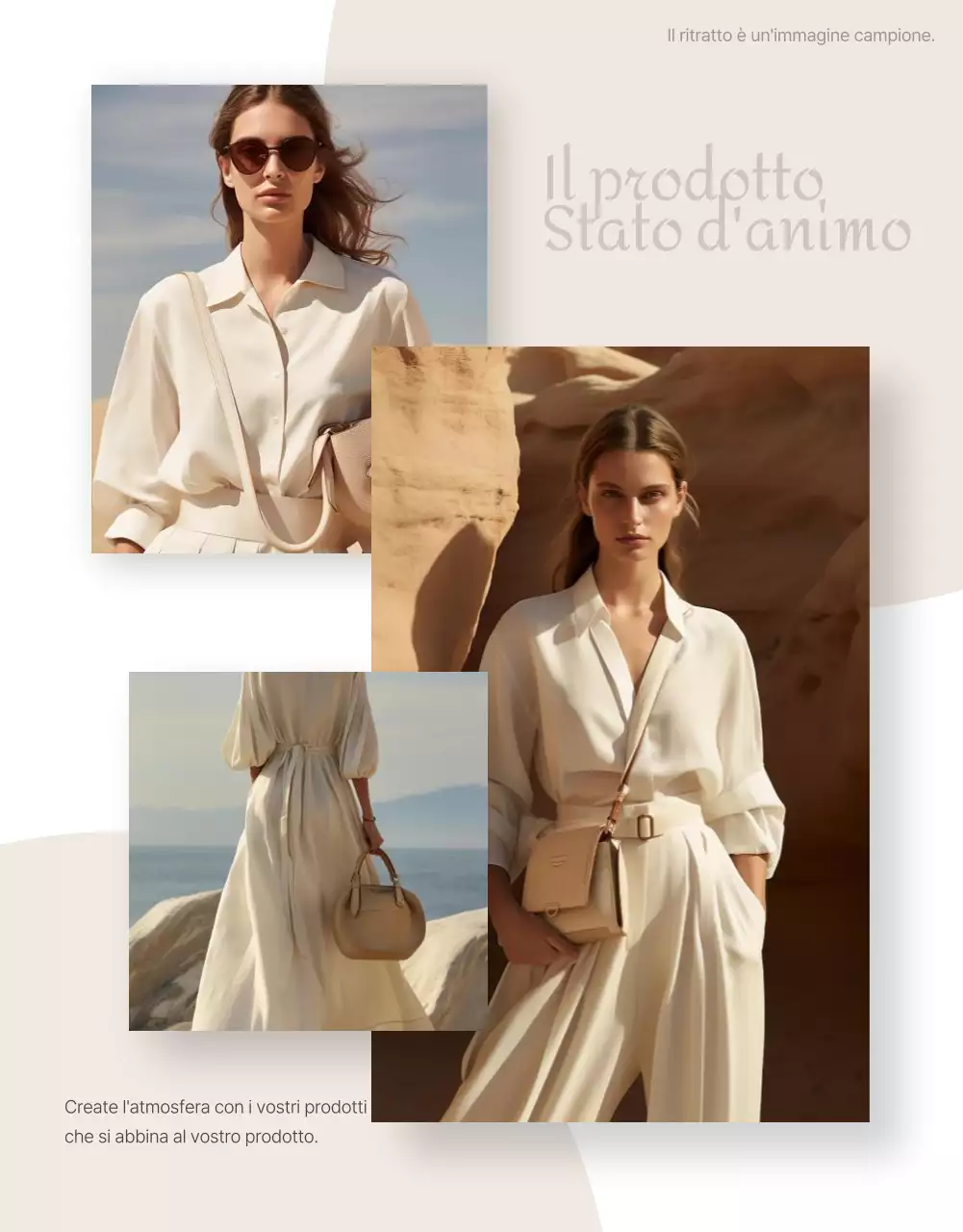 Promuovere un moderno centro commerciale di moda su uno sfondo beige