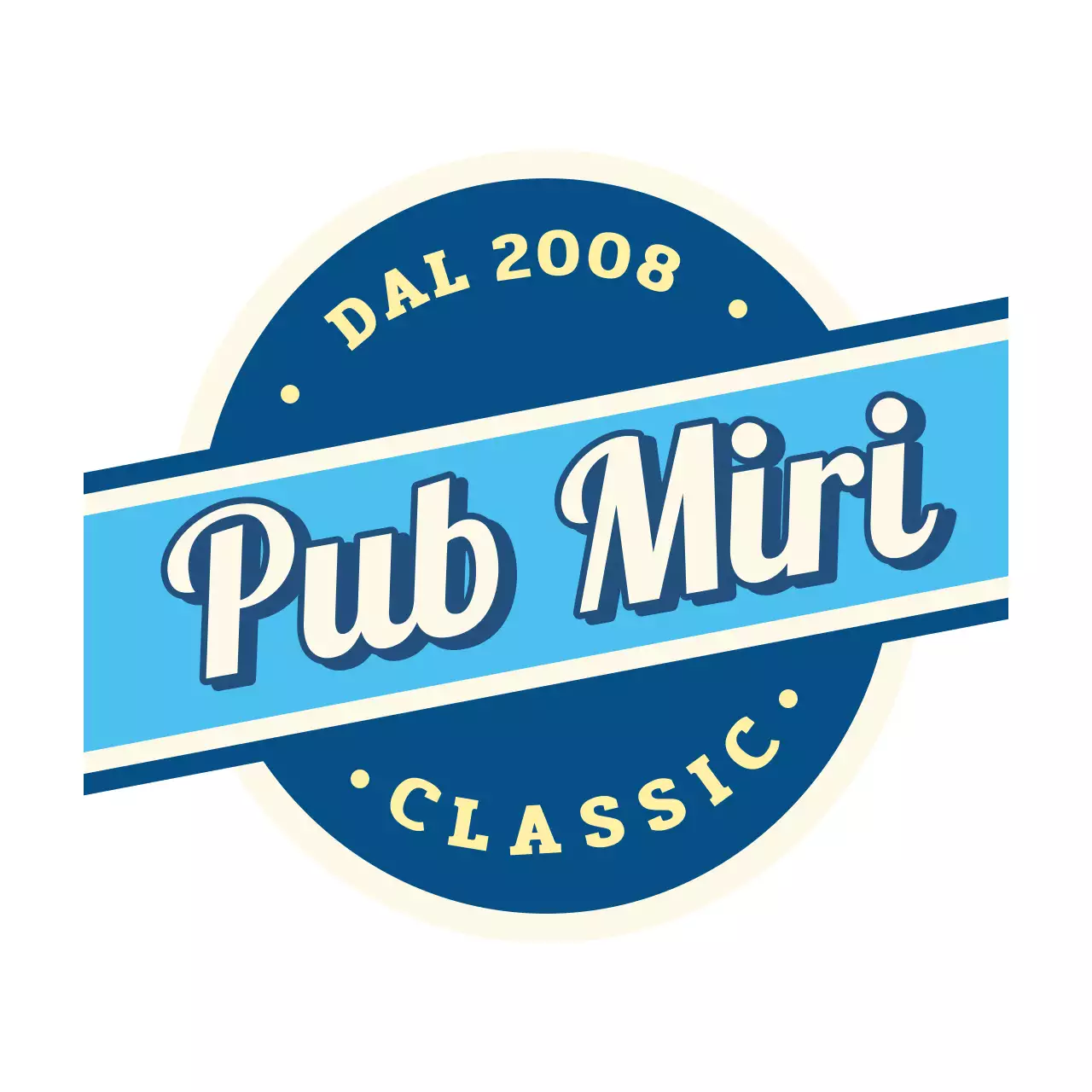 Cornice vintage con combinazione di cerchi blu e quadrati