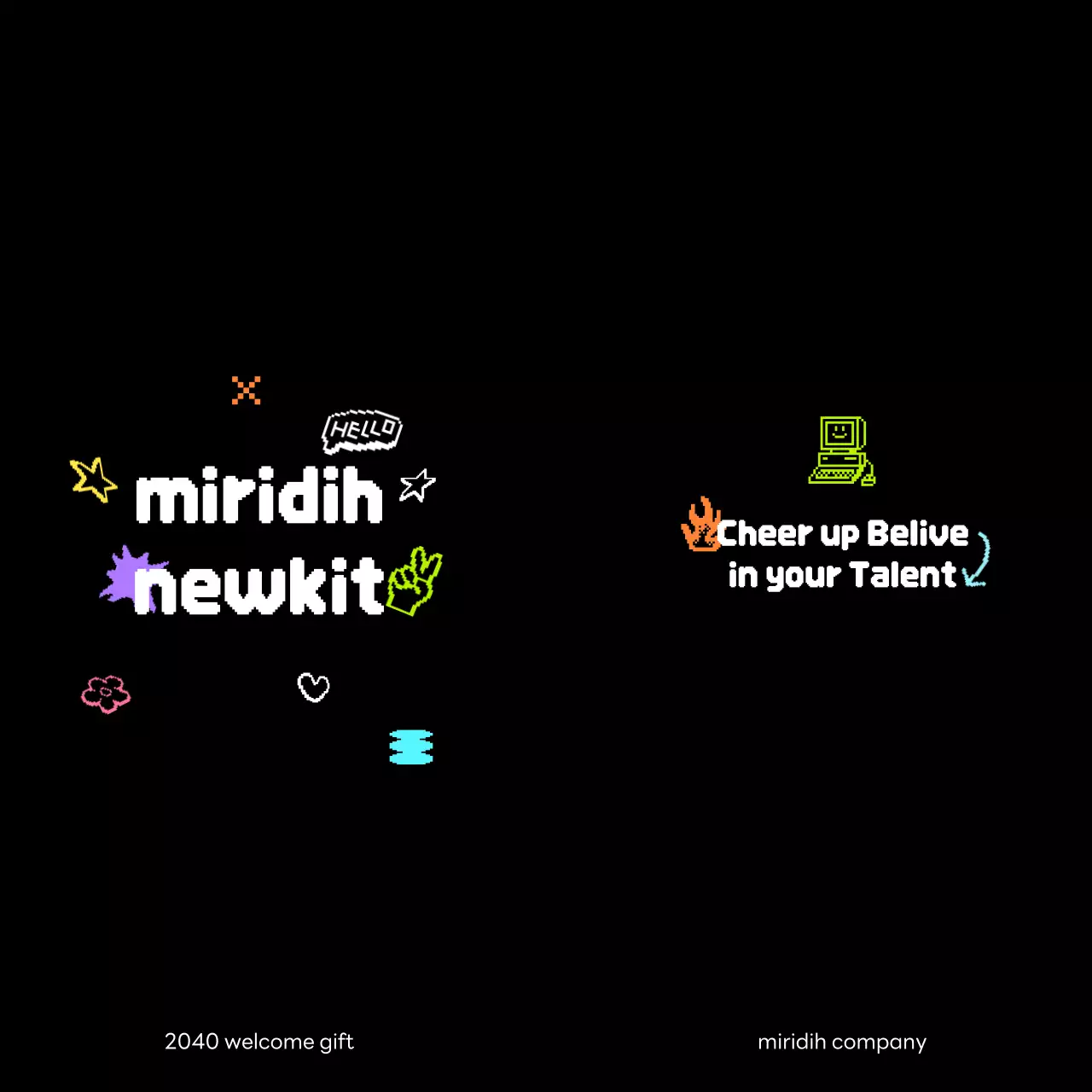 Perlengkapan selamat datang dengan konsep seni piksel yang trendi