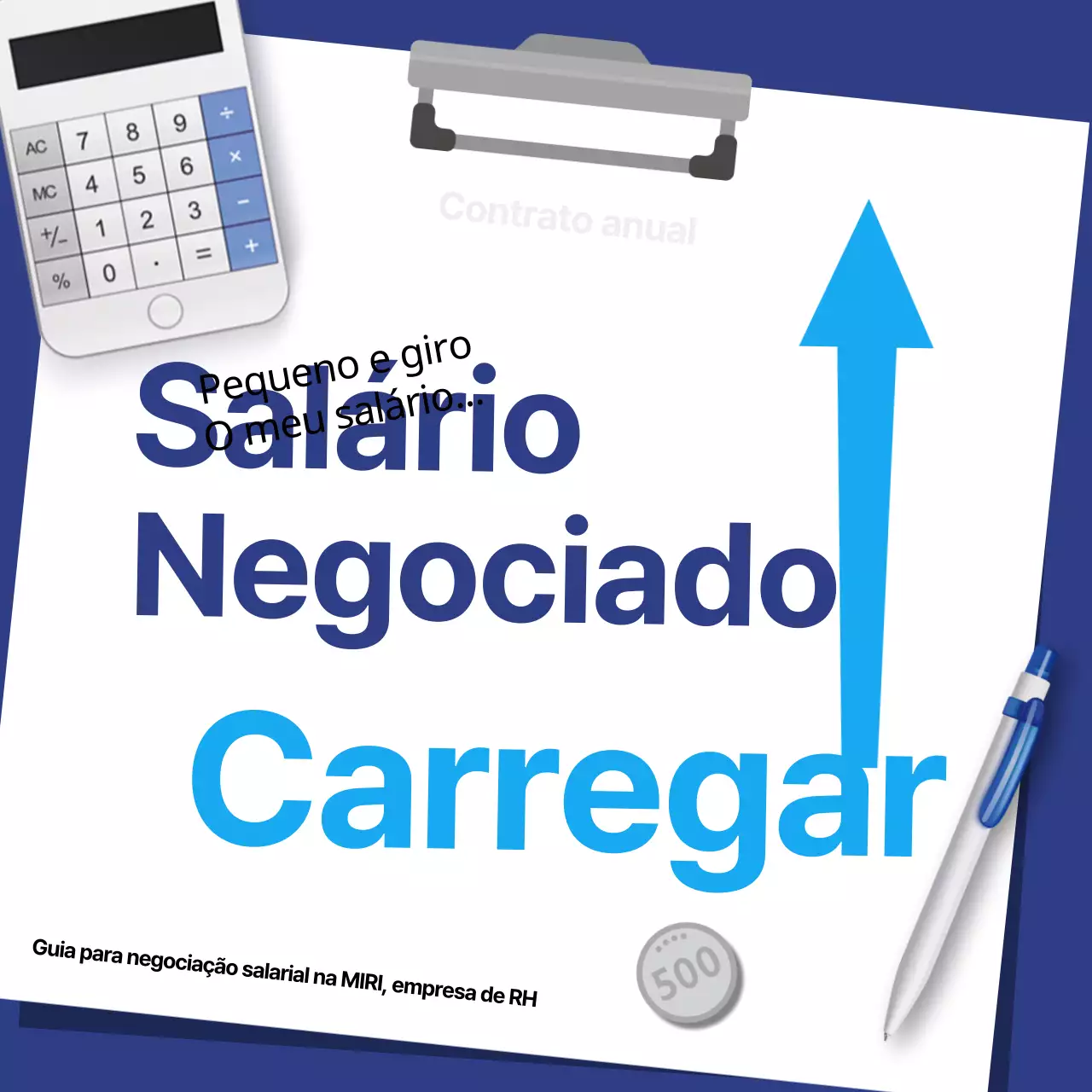 Um guia moderno de negociação salarial em azul e azul claro