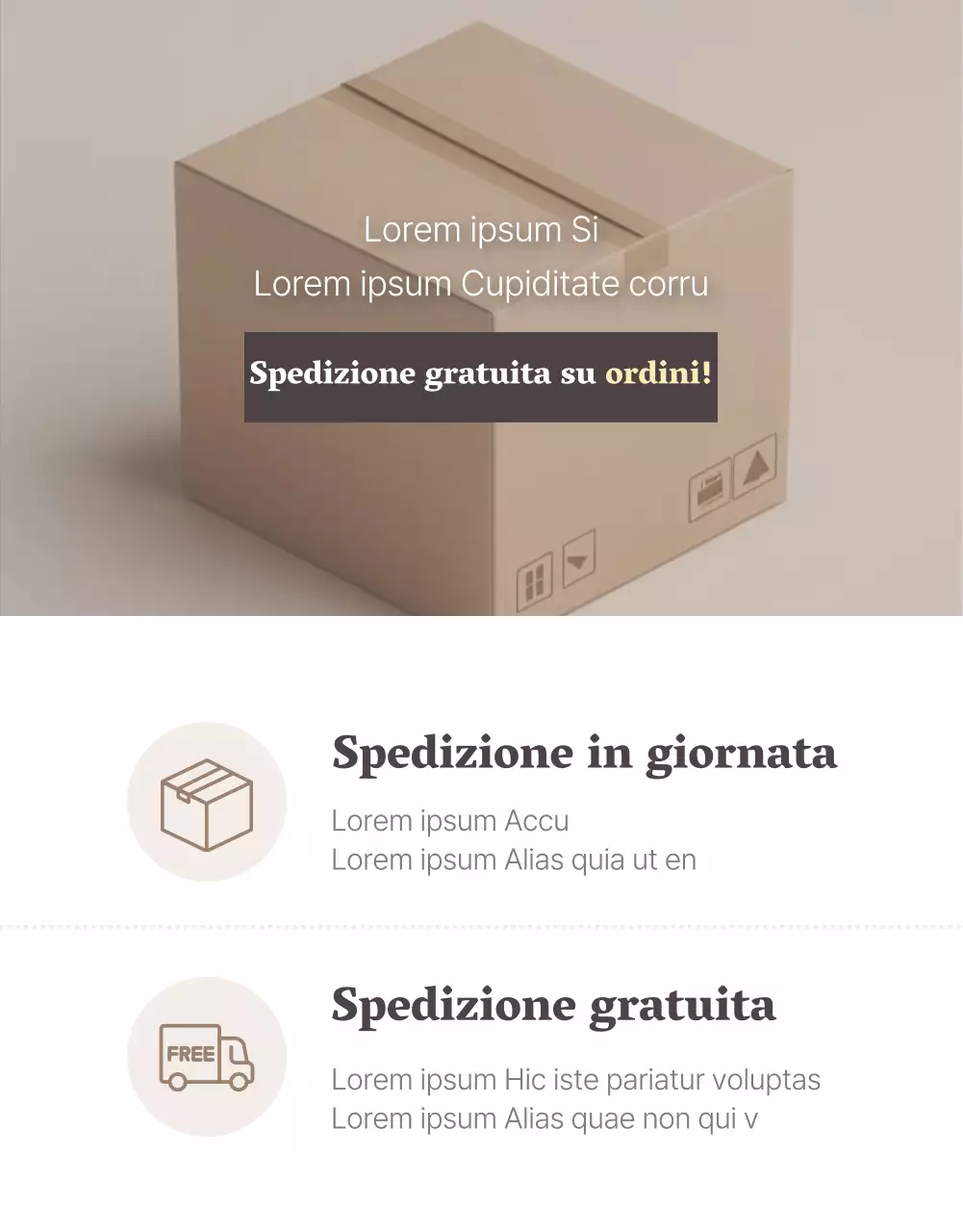 Promuovere un moderno centro commerciale di moda su uno sfondo beige