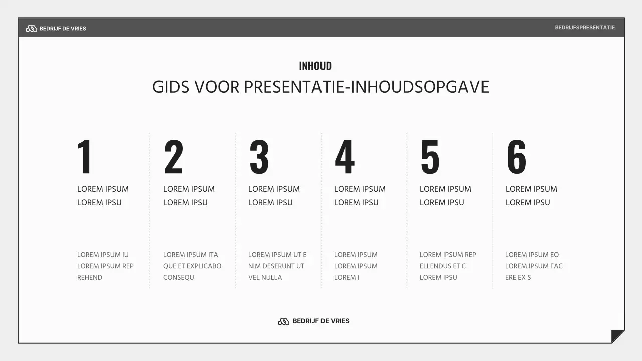 Een eenvoudige zakelijke presentatie in zwart en lichtblauw