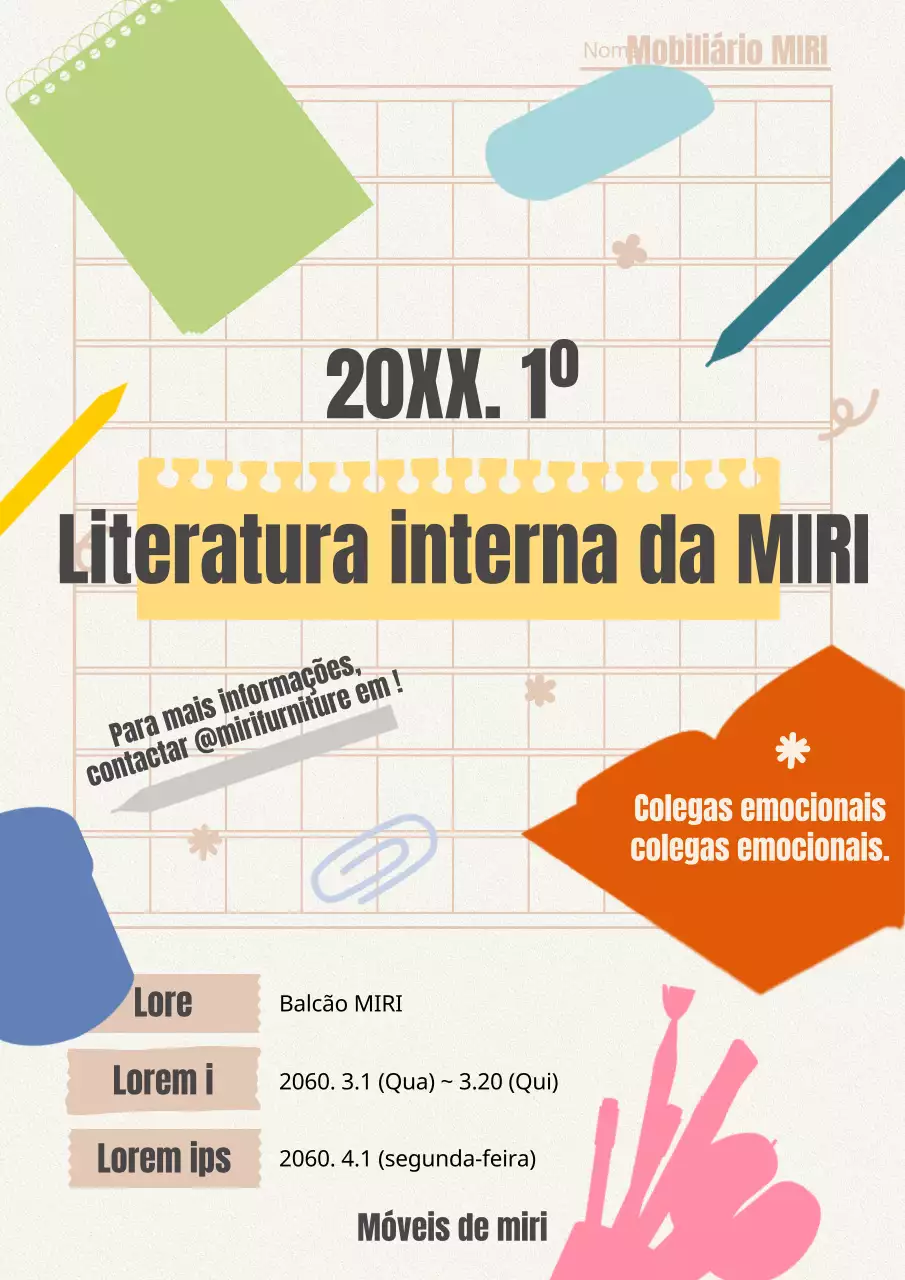 Folheto para um evento da empresa em bege