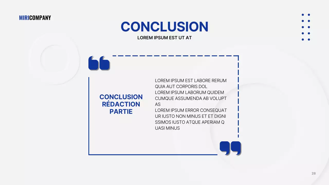 Présentation d'entreprise minimaliste en blanc et bleu marine