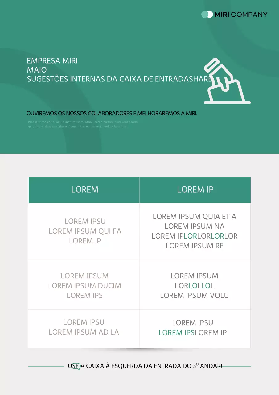 Apresentação de resumos simples e de marfim e anúncio de resultados
