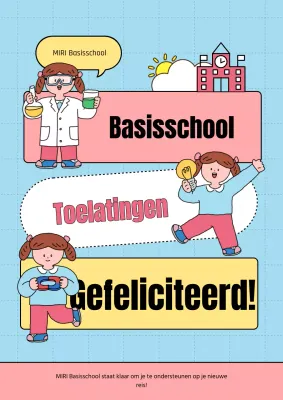 Een lichtblauwe en roze post om terug naar school te gaan