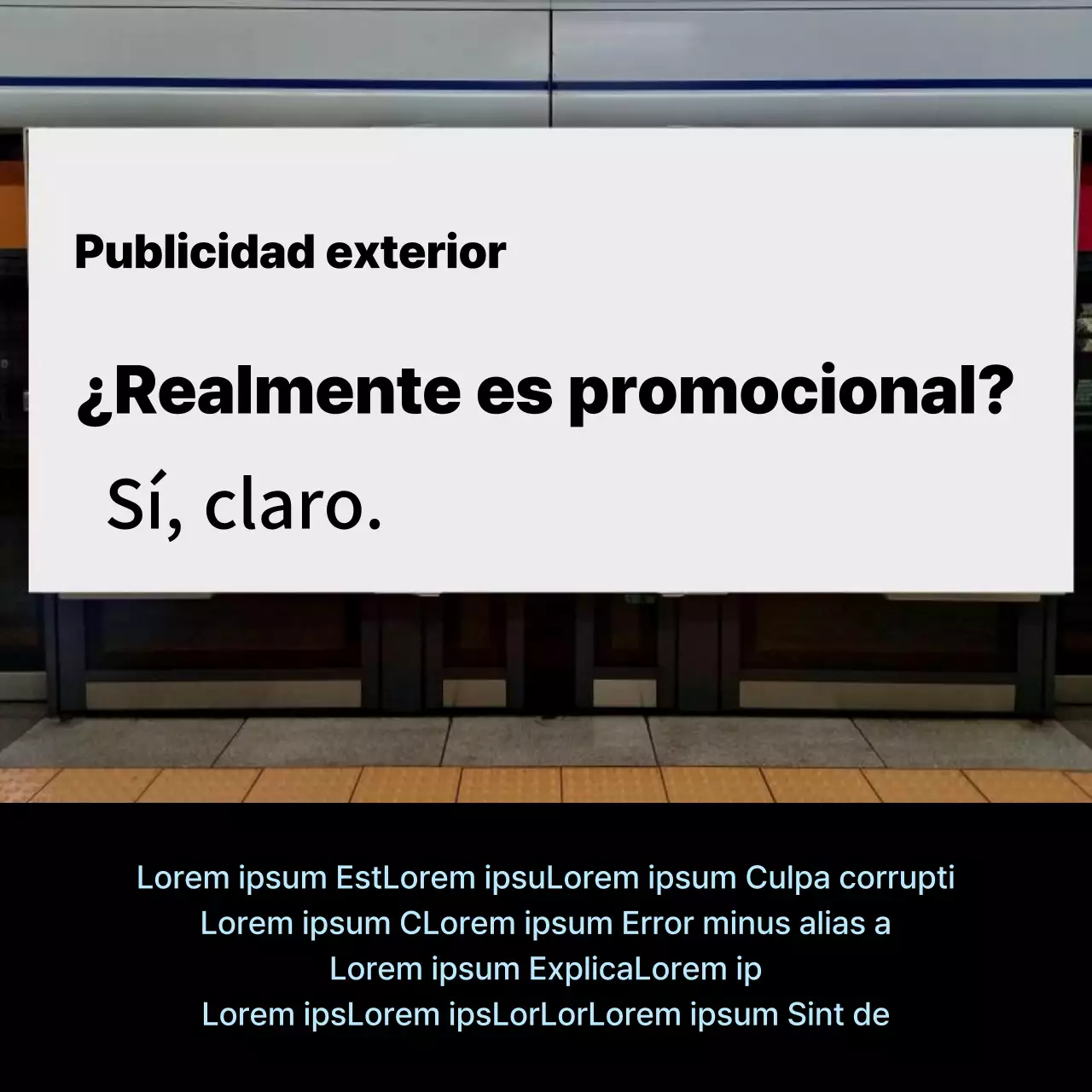 Promover la publicidad exterior sencilla en blanco y azul claro