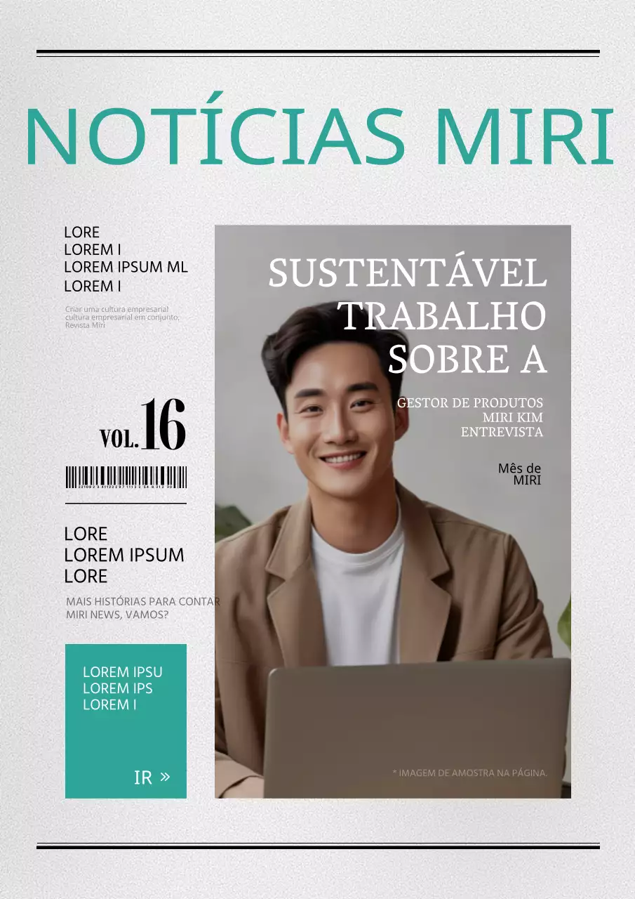 Um anúncio simples de notificação de carregamento de boletins informativos da empresa em tons de menta e cinzento