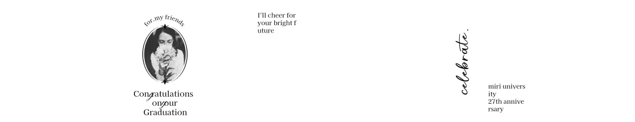 花と写真で高級感のある卒業記念に。