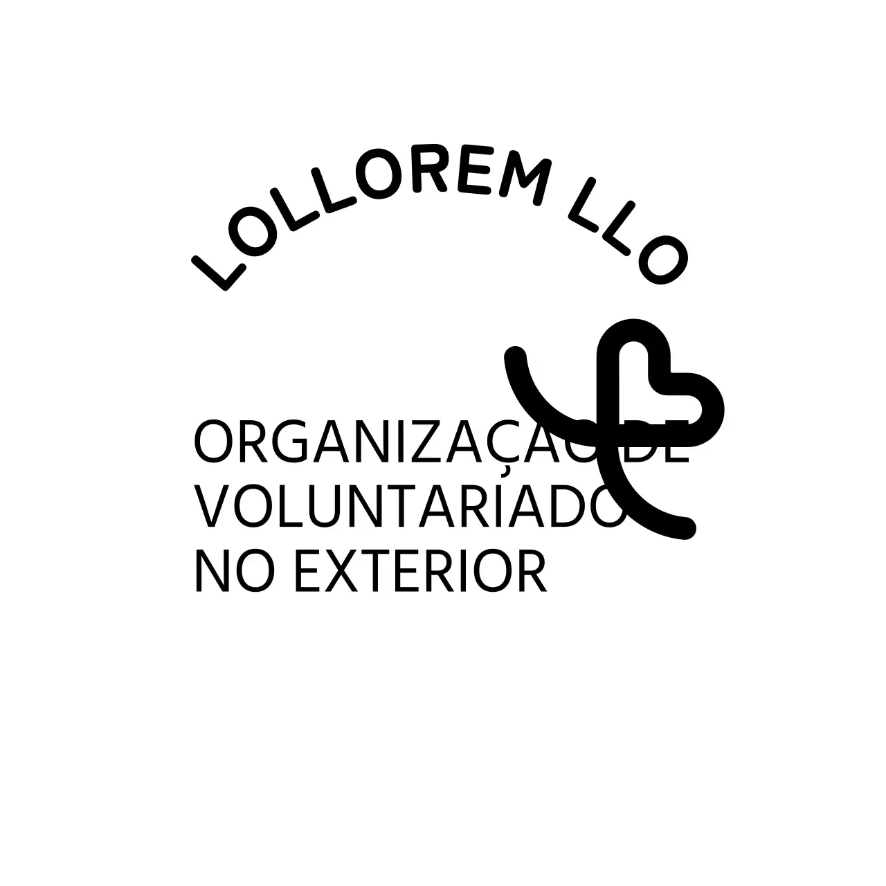 Um conceito simples para uma organização de voluntários com uma ilustração de um coração