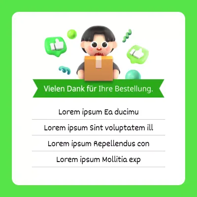 Hübsche grün-weiße Dankeskarten für Kunden