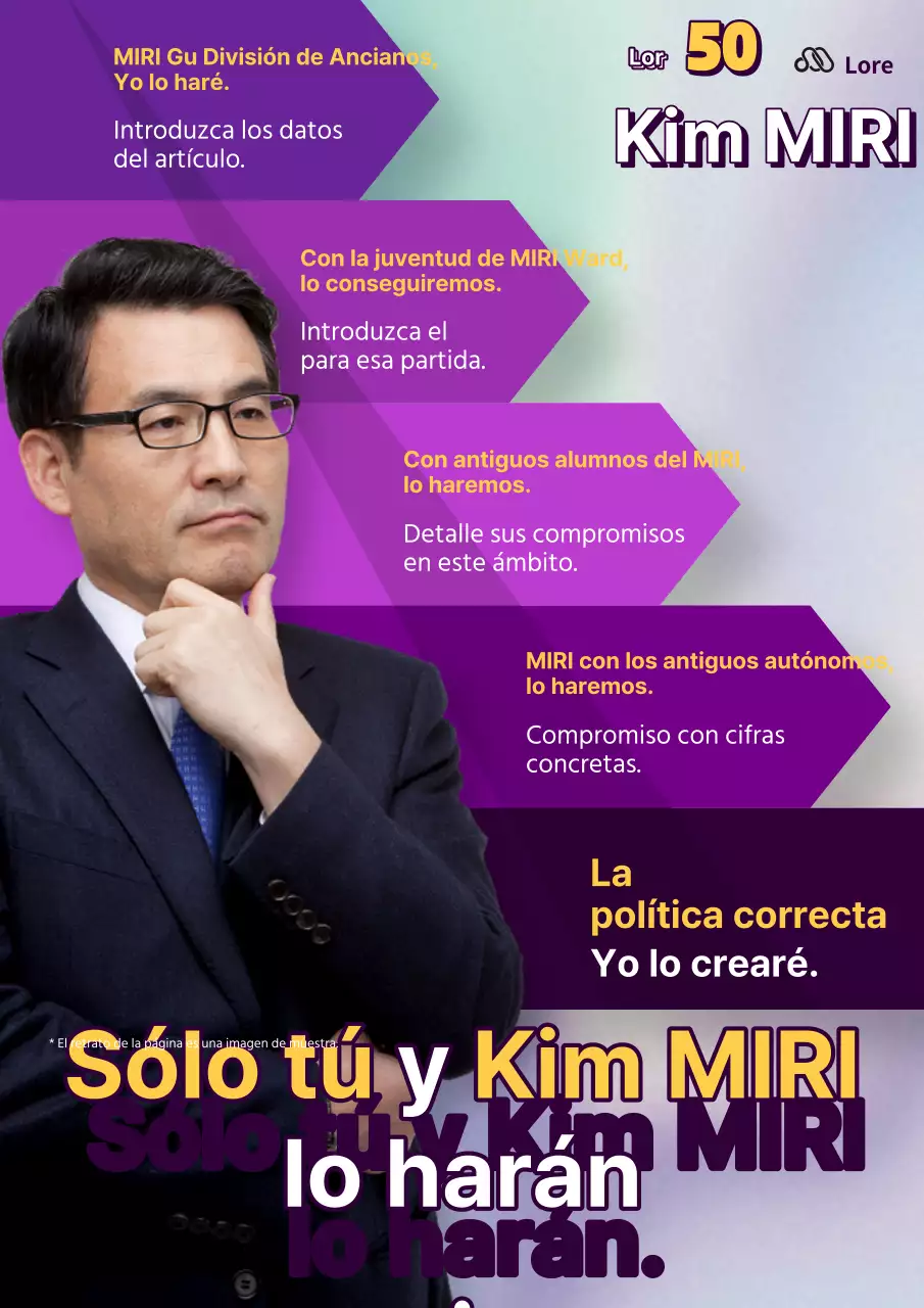 Promociones de voto de candidatos políticos resaltadas en morado
