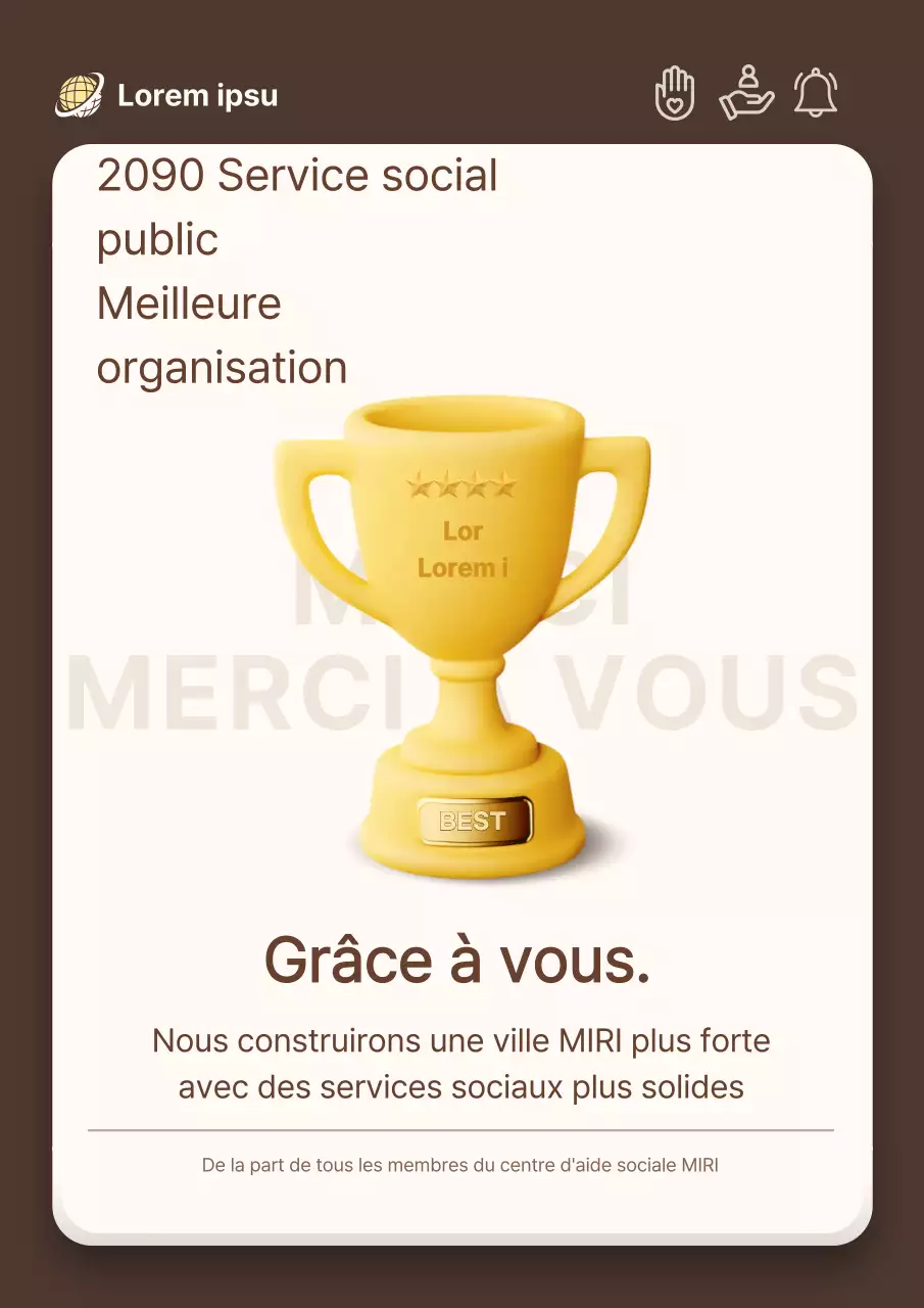 Faire-part de prix minimaliste en jaune et marron