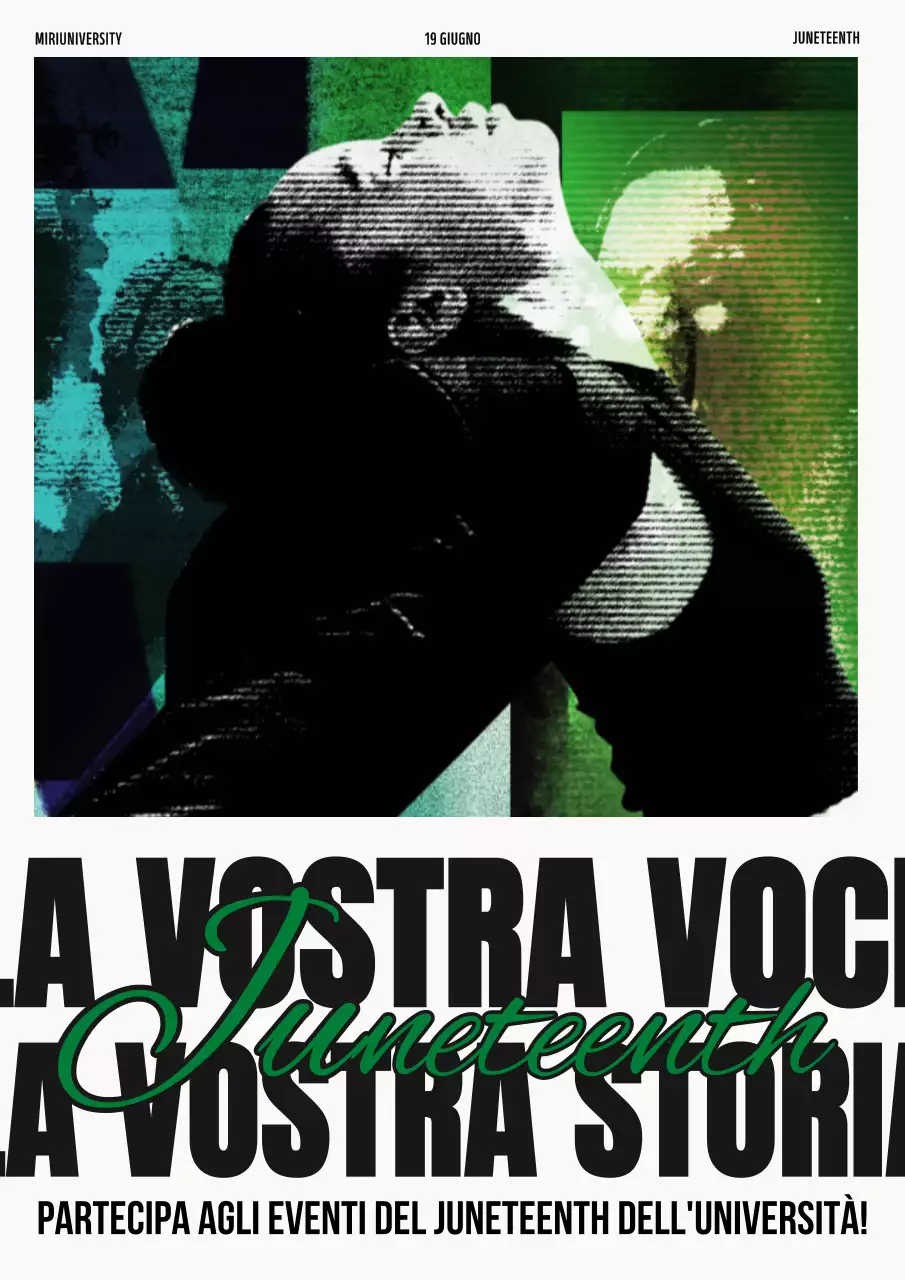 Promuovere un evento universitario retrò in verde e nero