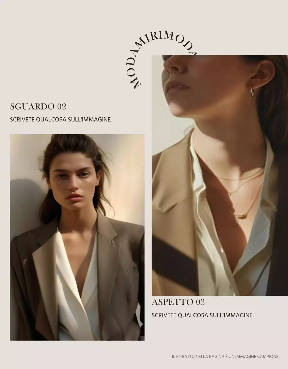 Promuovere la moda moderna in beige e marrone