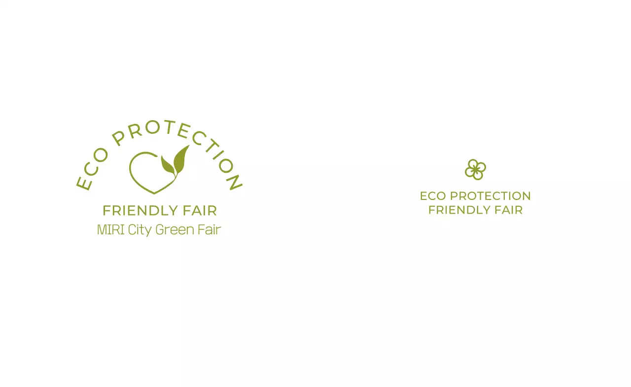 Konsep pameran yang ramah lingkungan dengan logo Line of Green