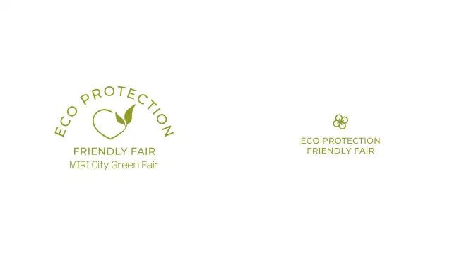 Konsep pameran yang ramah lingkungan dengan logo Line of Green