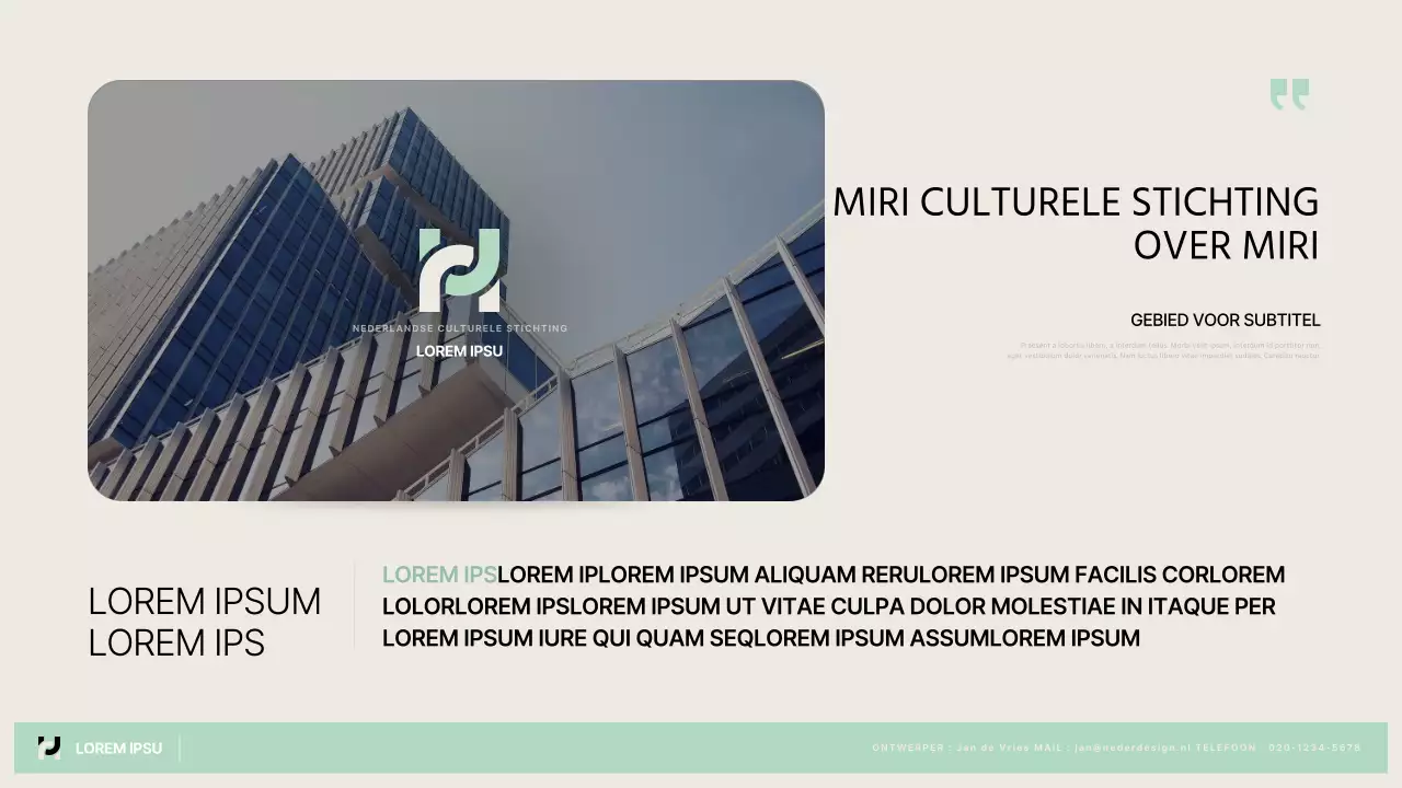 Een eenvoudig openbaar activiteitenverslag in chartreuse en beige