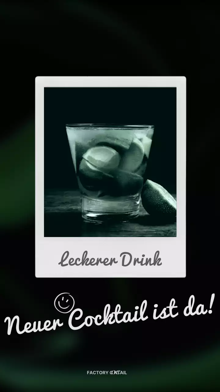 Eine trendige Cocktailbar in schwarz und khaki Social Media Posts