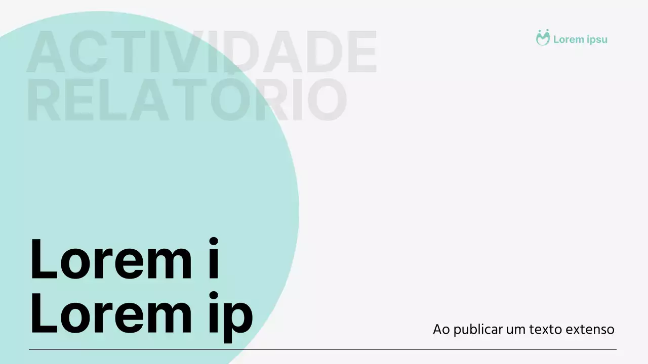 Relatórios de atividade simples, em cor de menta e de formato longo