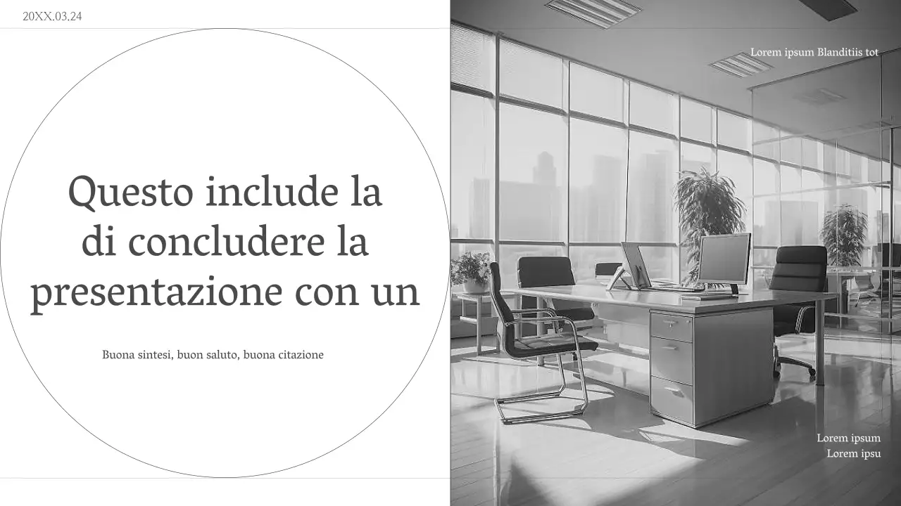 Presentazione aziendale minimalista in grigio e avorio