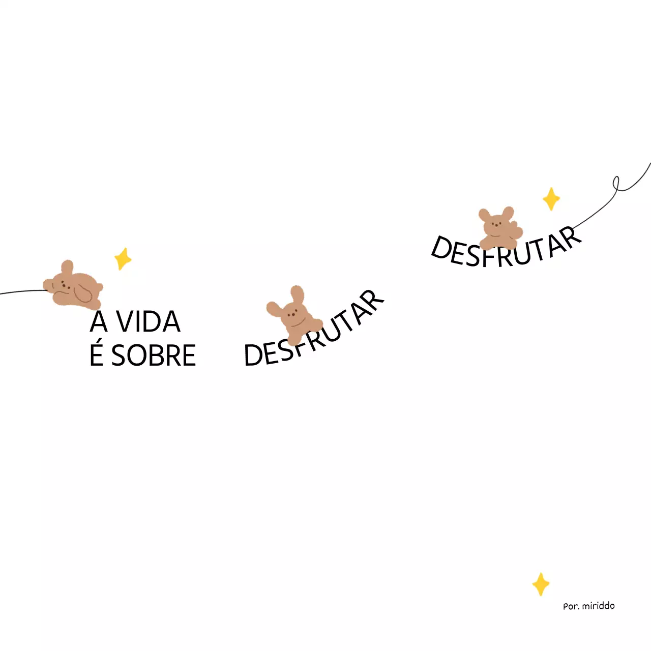 Uma combinação de linhas de desenho e texto com imagens de cachorrinhos fofos Mercadoria personalizada