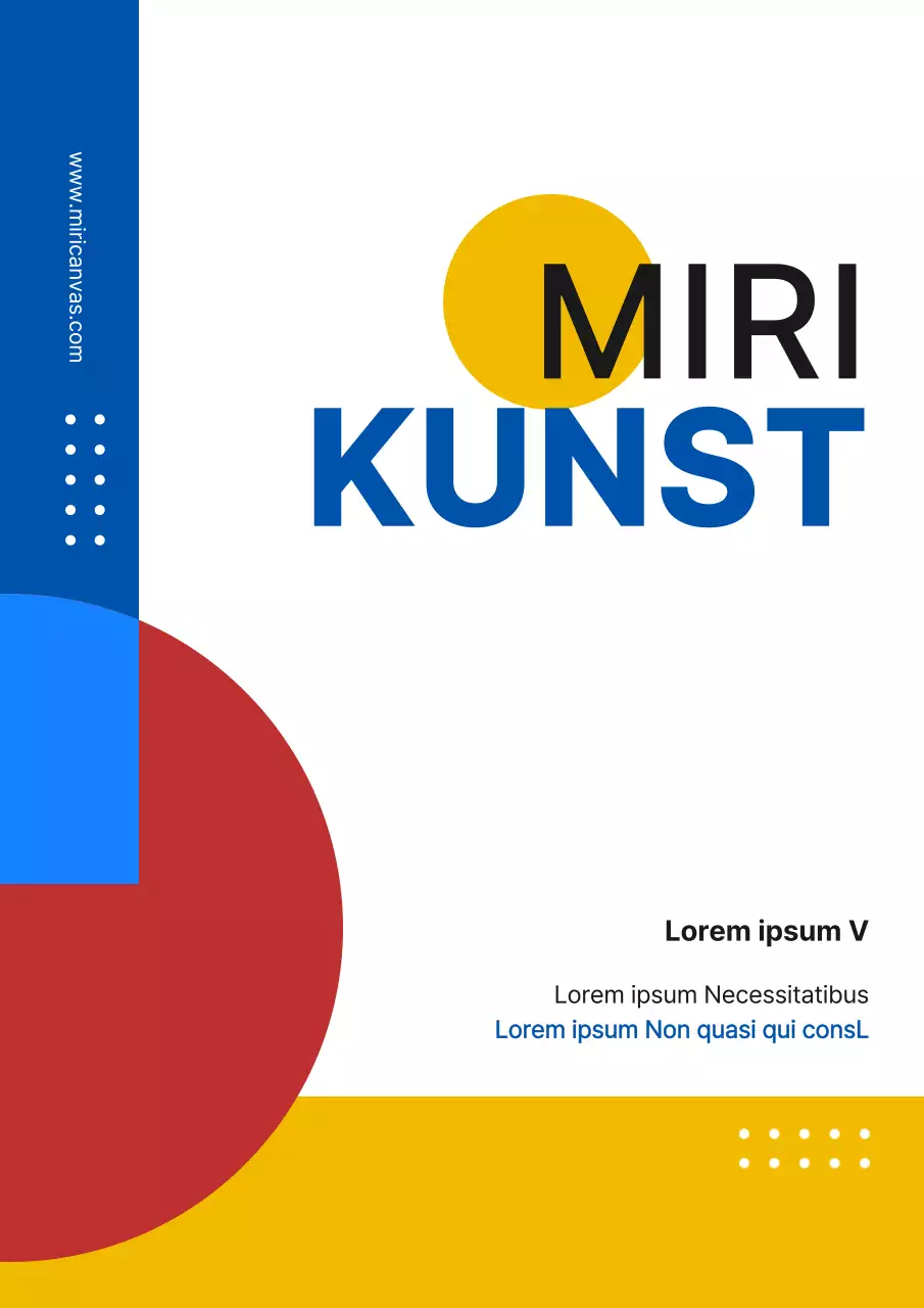 Werbung für eine Kunstschule mit roten und blauen Formen