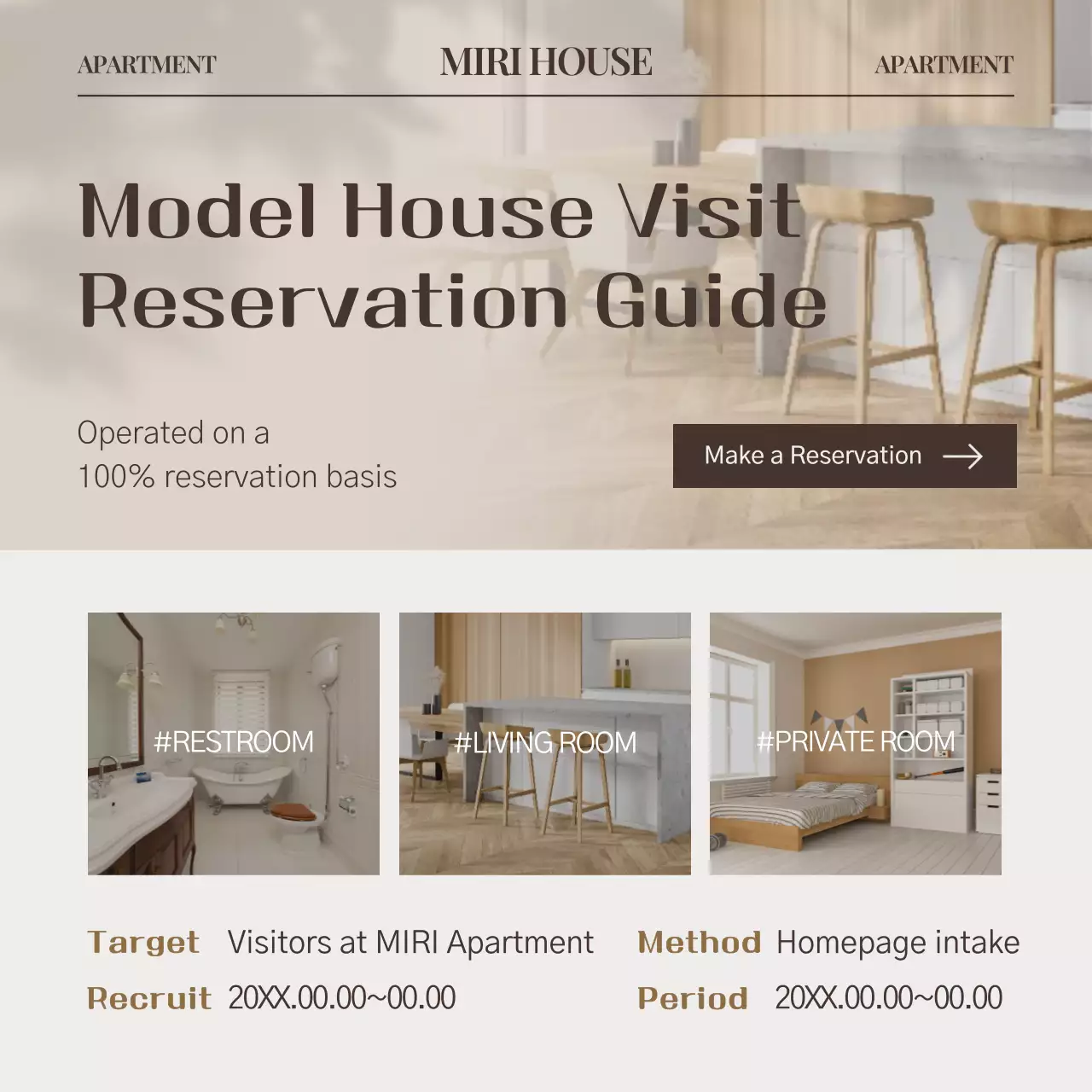 Beige Modern Apartment Guide Instagram Post