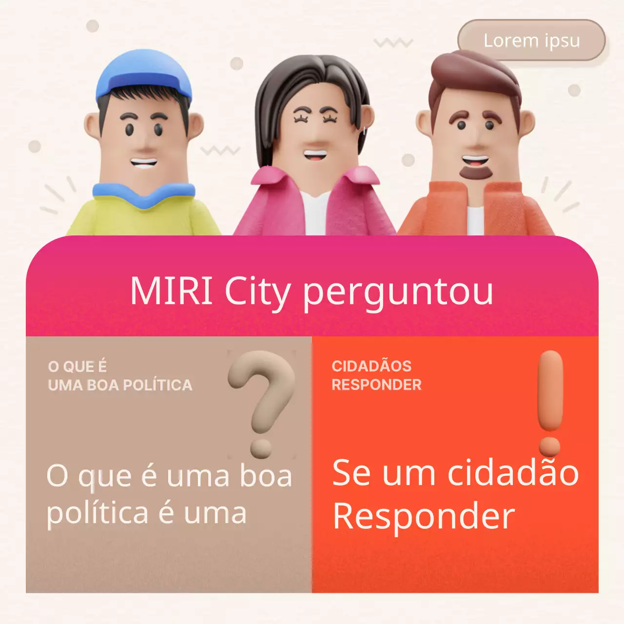 Relatório de política cívica cor-de-rosa e cor de laranja
