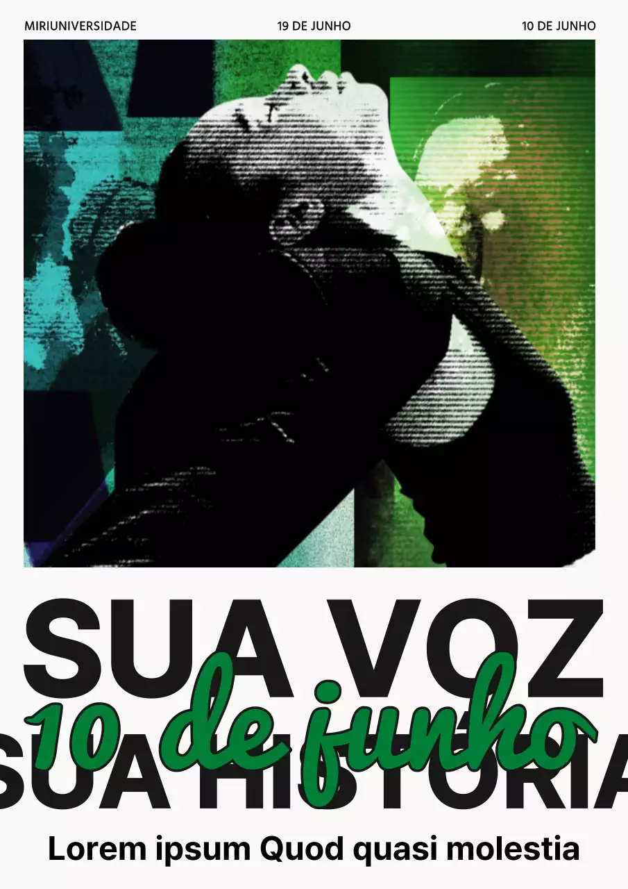 Promover um evento universitário retro em verde e preto
